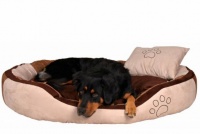 Лежак для собаки Bonzo, иск.замша, коричневый/беж