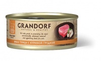 Grandorf консервы для кошек, филе тунца с куриной грудкой - 6 штук по 70 грамм
