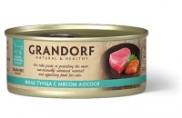 Grandorf консервы для кошек , филе тунца с мясом лосося - 6 штук по 70 грамм