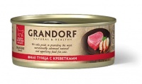 Grandorf консервы для кошек , филе тунца с креветками - 6 штук по 70 грамм