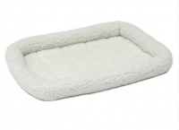 MidWest лежанка для животных QuietTime Deluxe Fleece Bolster Pet Bed флисовая, белая