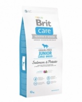 Brit Care Grain-free Junior Large Breed Salmon & Potato беззерновой корм для щенков и юниоров крупных пород, лосось и картошка