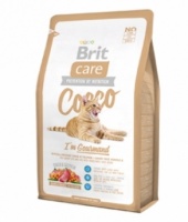 Brit Care Cat Cocco Gourmand Брит Каре Гурманд беззерновой корм с уткой и лососем для привередливых кошек и кошек с проблемами в потреблении пищи 