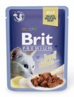Брит Премиум Паучи для кошек Jelly Beef 82% мяса филе говядины в желе (упаковка 85 гр х 24 шт)