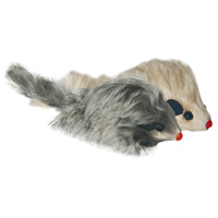 SQ3N Игрушка для кошек "Мышь серая с пищалкой ", 70-75мм (уп.3шт.)