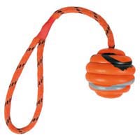 Игрушка "Мяч на веревке" Ф 6 см / 30 см, резина, оранжевый/черный