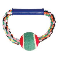 Игрушка для собак "Верёвка-кольцо с ручкой, мяч", d65/165мм