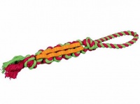 Игрушка Denta Fun узлы на веревке, 4 см/37 см, натуральная резина, хлопок, цвет в ассортименте