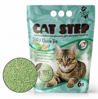Cat Step Tofu Green Tea наполнитель для кошачьих туалетов растительный комкующийся 2,8 кг