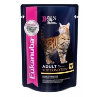 Eukanuba Cat Adult 1+ Years with Сhicken  Эукануба, паучи для взрослых кошек с курицей в соусе 85 гр