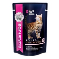 Eukanuba Cat Adult 1+ Years with Salmon Эукануба, паучи для взрослых кошек с лососем в соусе 85 гр