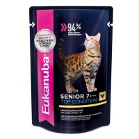 Eukanuba Cat Senior 7 + Years with Chicken Эукануба, паучи для кошек старше 7 лет с курицей в соусе 85 гр