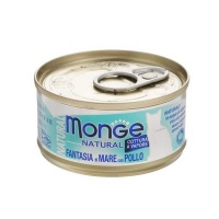 Монж Натурал Кэт, консервы для кошек, морепродукты с курицей 80 гр