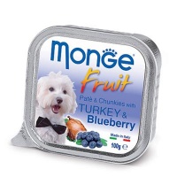 Monge Fruit Line Dog Turkey Blueberry паштет для собак с аппетитными кусочками мяса, фруктов и ягод, индейка с черникой 100 гр