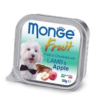 Monge Fruit Line Dog Lamb Apple паштет для собак с аппетитными кусочками мяса, фруктов и ягод, ягненок с яблоком 100 гр