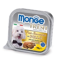 Monge Fresh Line Dog Chicken паштет для собак с аппетитными кусочками мяса, курица 100 гр