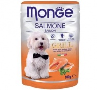 Monge Grill Line Dog Pouch Salmon паучи для собак, сочные кусочки свежайшего мяса, приготовленного на гриле, лосось 100 гр