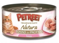 Petreet Tonno del Pacifico Петрит, консервы для взрослых кошек, кусочки тихоокеанского тунца в рыбном бульоне 70 гр