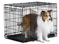 MidWest клетка для щенков и собак iCrate 2 двери, черная