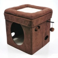 MidWest домик-лежанка для кошек Currious Cat Cube складной 38,4 х 38,4 х 42h см