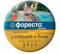 Bayer Форесто ошейник для кошек 38 см защита 8 месяцев от клещей, блох и вшей