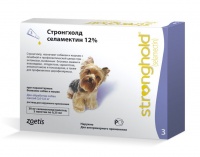 Zoetis Стронгхолд 30 мг капли от блох, ушных и чесоточных клещей, гельминтов для собак от 2,5 до 5 кг (3 пипетки х 0,25 мл)