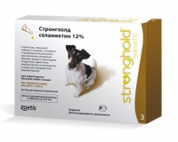 Zoetis Стронгхолд 60 мг капли от блох, ушных и чесоточных клещей, гельминтов для собак от 5 до 10кг (3 пипетки х 0,5 мл)