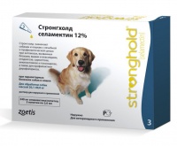 Zoetis Стронгхолд 240 мг капли от блох, ушных и чесоточных клещей, гельминтов для собак от 20 до 40кг (3 пипетки х 2 мл)