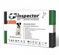 Inspector инсекто-акарицидные капли от всех  паразитов для собак (от 4 до 10 кг)
