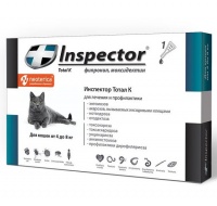 Inspector инсекто-акарицидные капли от всех паразитов для кошек (более 4 кг)