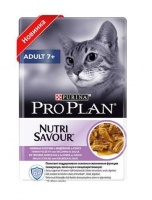 Purina Pro Plan Nutrisavour Adult 7+ Про План паучи для кошек старше 7 лет с индейкой в соусе (Упаковка 85 гр х 24 шт)