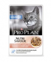 Purina Pro Plan Nutrisavour Housecat Про План паучи для кошек, живущих дома, с лососем в соусе (Упаковка 85 гр х 24 шт)