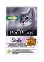 Purina Pro Plan Nutrisavour Sterilised Про План Паучи для стерилизованных кошек, с индейкой в желе (Упаковка 85 гр х 24 шт)