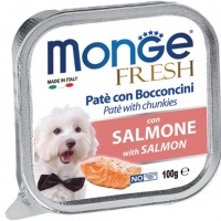 Monge Dog Fresh Line Pate and chunkies with salmon консервы для собак лосось 100 гр