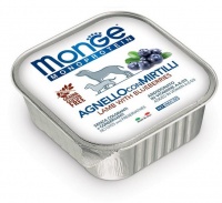 Monge Monoprotein Fruit Lamb Blueberries Dog монопротеиновые консервы для собак, паштет из ягненка с черникой 150 гр
