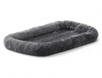 MidWest лежак для кошек и собак QuietTime Deluxe Gray Bolster Pet Bed меховой, серый