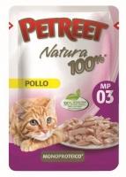 Petreet Pauch Natura 100% Monoproteico Паучи для кошек Курица 70 гр