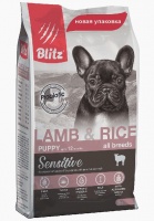 Blitz Dog Sensitive Puppy Lamb & Rice сухой корм для щенков всех пород с ягнёнком и рисом