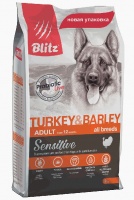 Blitz Dog Sensitive Adult Turkey & Barley сухой корм для взрослых собак всех пород с индейкой и ячменем