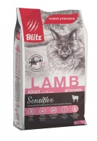 Blitz Cat Sensitive Adult Lamb сухой корм для взрослых кошек с Ягненком