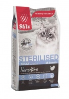 Blitz Cat Sensitive Adult Sterilised Turkey сухой корм с индейкой для стерилизованных кошек