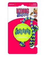 Kong игрушка для собак SqueakAir "Теннисный мяч" с канатом средний 6 см