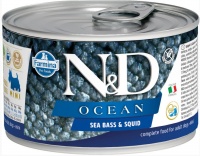 Farmina N&D Dog Ocean Sea Bass & Squid Mini консервы для собак мелких пород, сибас и кальмар 140 гр
