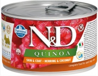 Farmina N&D Dog Quinoa Skin&Coat Herring & Coconut Mini консервы для собак мелких пород с киноа, сельдь и кокос 140 гр