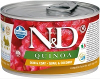 Farmina N&D Dog Quinoa Skin&Coat Quail & Coconut Mini консервы для собак мелких пород с киноа, перепел и кокос 140 гр