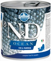 Farmina N&D Dog Ocean Cod & Pumpkin Puppy консервы для щенков, треска и тыква 285 гр