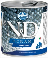 Farmina N&D Dog Ocean Salmon & Cod консервы для собак, лосось и треска 285 гр