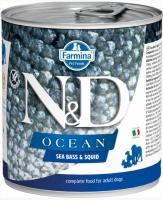 Farmina N&D Dog Ocean Sea Bass & Squid консервы для собак, сибас и кальмар 285 гр