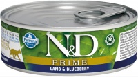 Farmina N&D Cat Prime lamb & blueberry консервы для кошек, ягненок и черника 80 гр