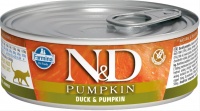 Farmina N&D Cat Pumpkin duck & pumpkin консервы для кошек с тыквой, утка 80 гр